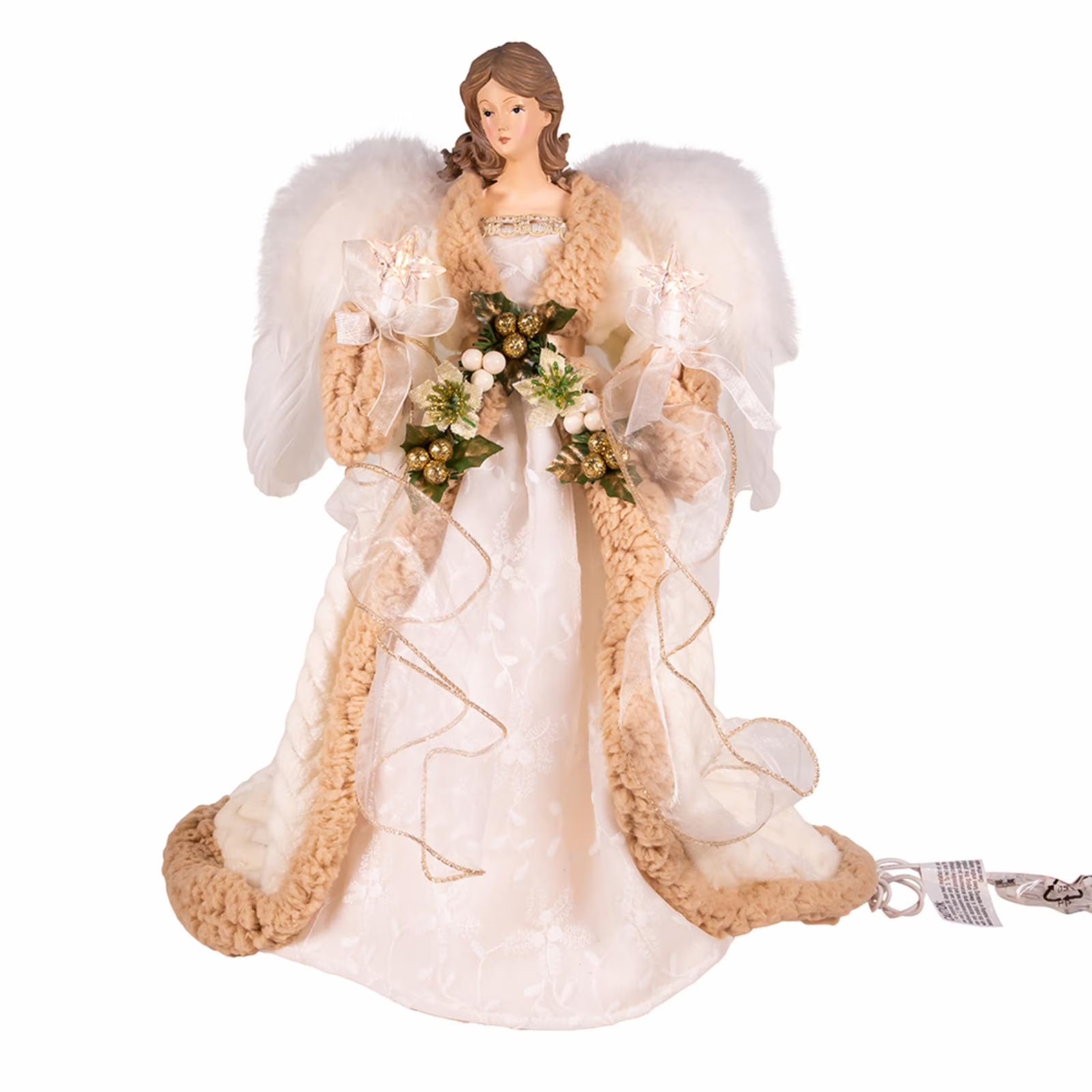 10-Light Rustic Angel Treetop E306001