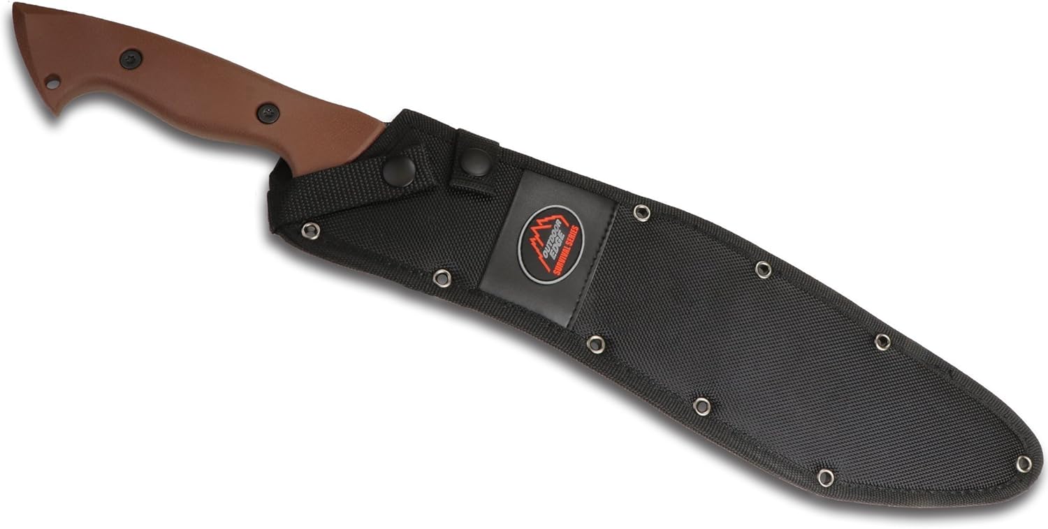 Tactical Survival Outdoor Knife with 13.5 Carbon Spring-Steel Blade and Rubberized Non-Slip TPR Handle G475