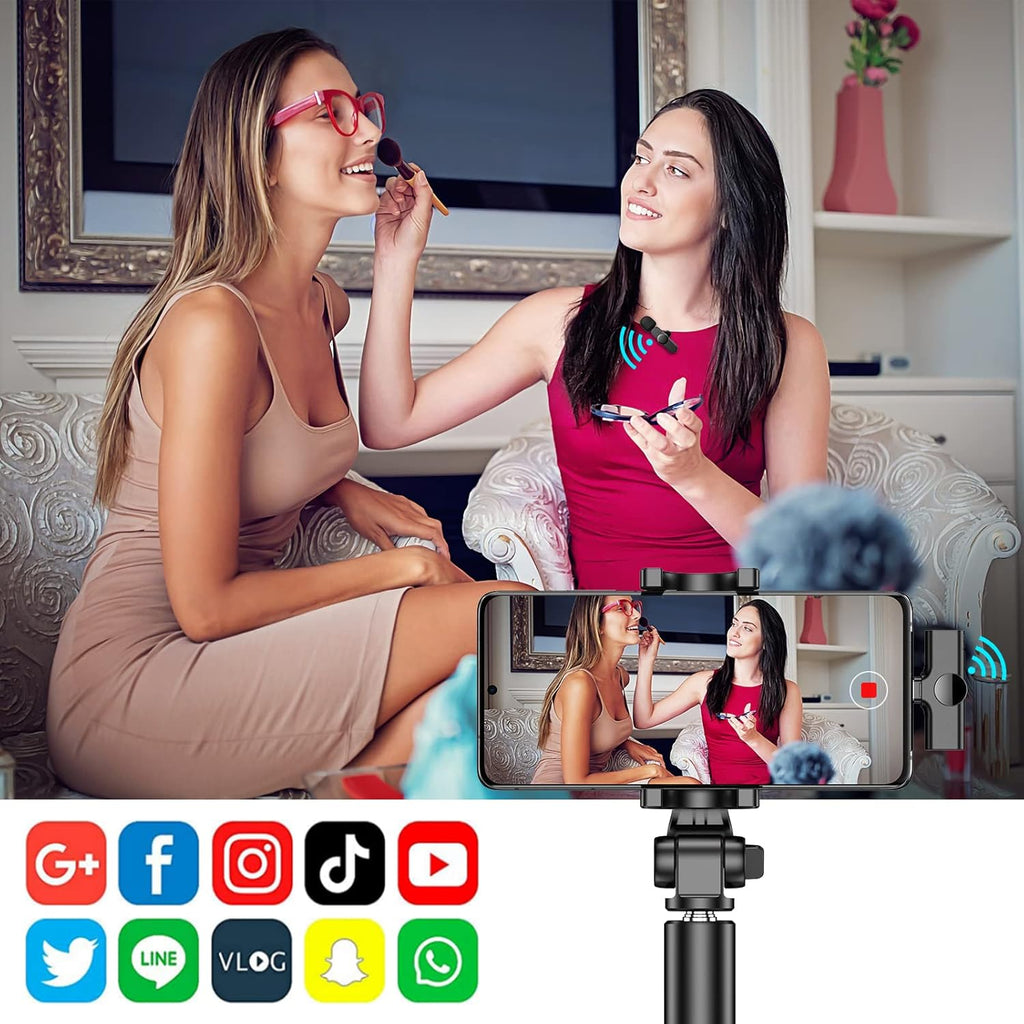 Wireless Lavalier Microphone, USB C, Clip On, Pack of 2 L48209