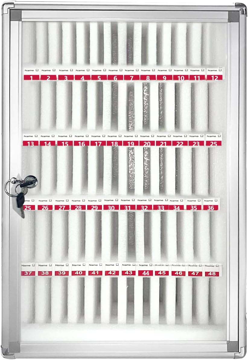 60 Slots Aluminum Alloy Cell Phones Storage Cabinet with Lock E596765
