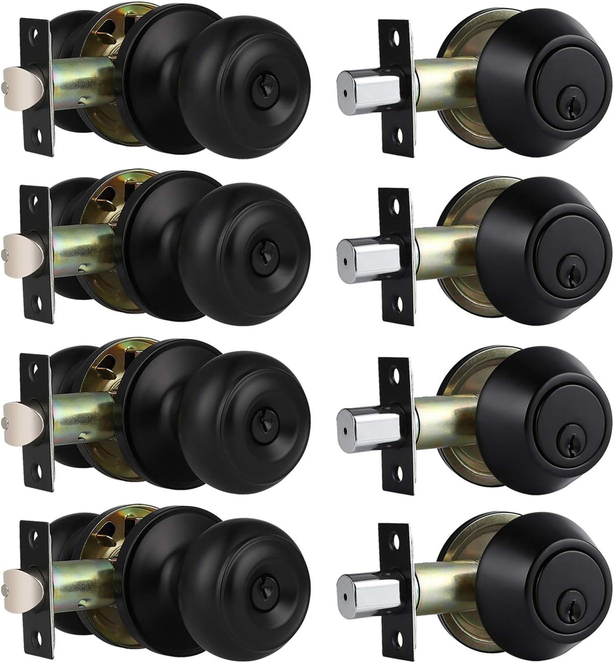 3 Pack Keyed Alike Oil Rubbed Bronze Door Knob and Deadbolt Set U21912