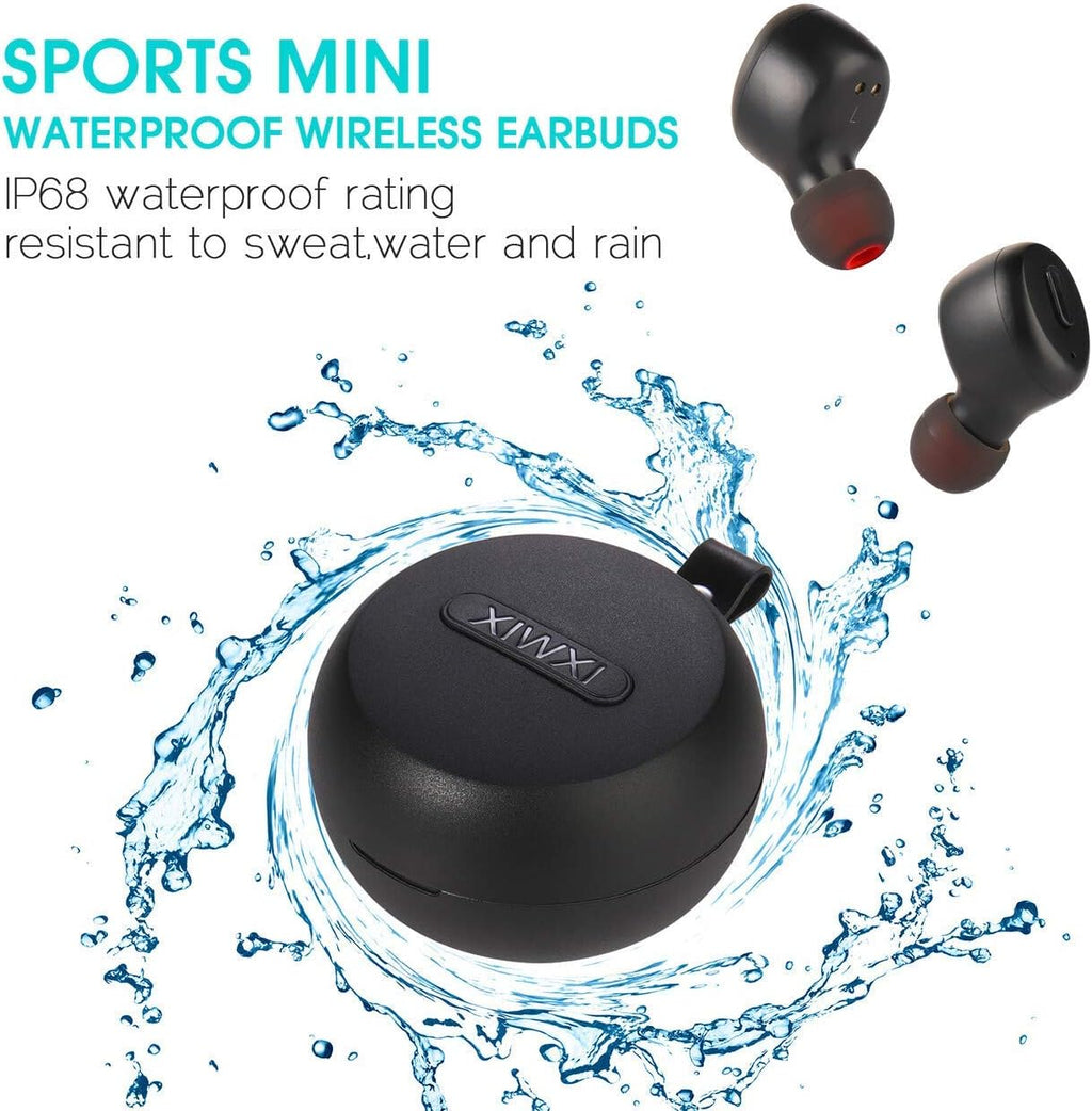 IP68 Waterproof Wireless Bluetooth 5.0 Earbuds with Wireless Charging Case, Pack of 2 X98009
