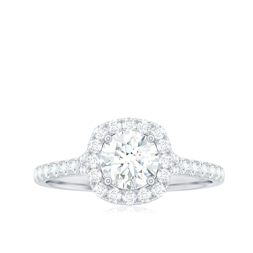 925 Sterling Silver Cubic Zirconia Engagement Ring, US 7.50 Y960812
