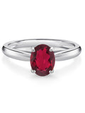 10K White Gold Ruby Red Mystic Topaz Solitaire Engagement Ring E5162