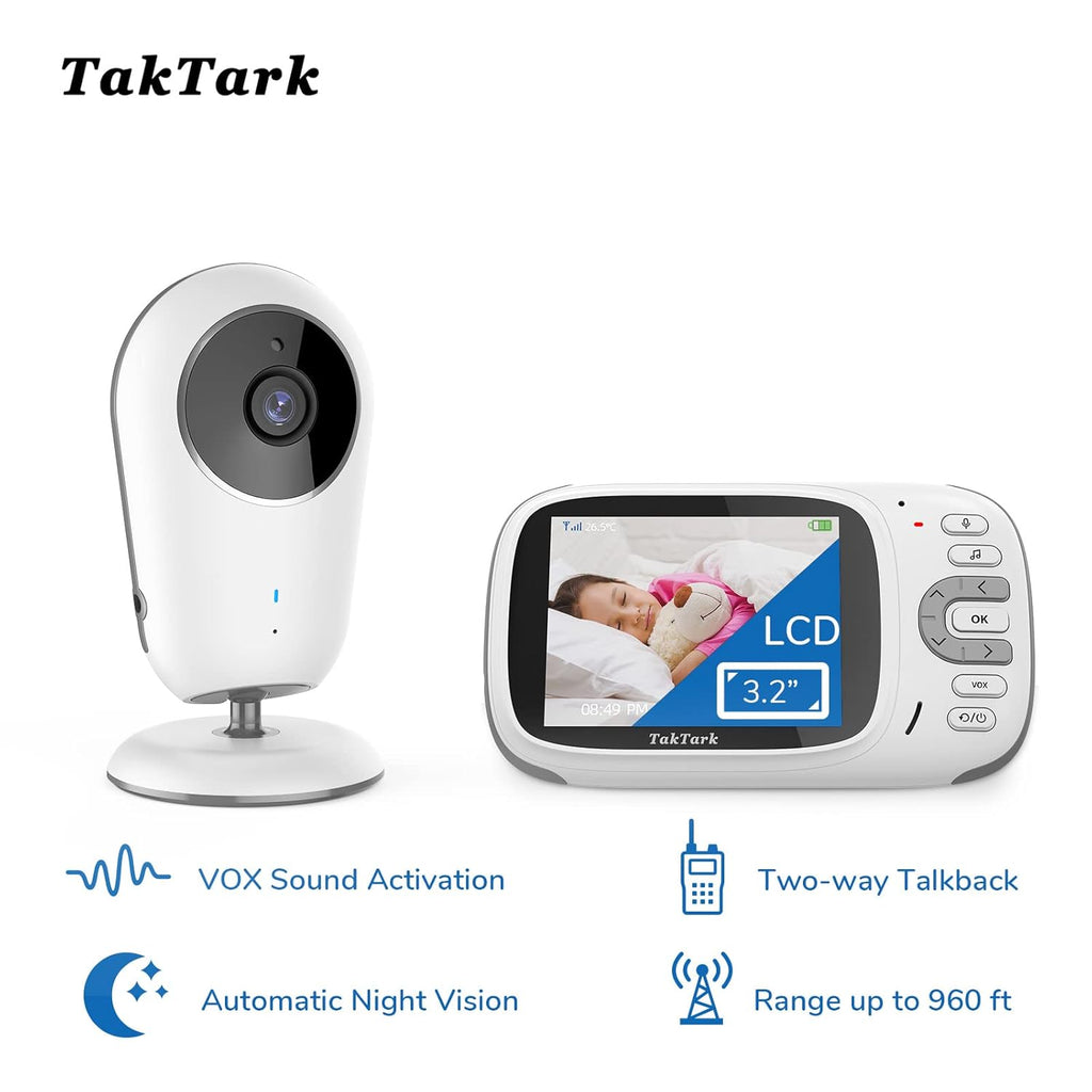Baby Monitor with Camera and Audio, No WiFi, 2-Way Talk-Back, Infrared Night Vision R113921