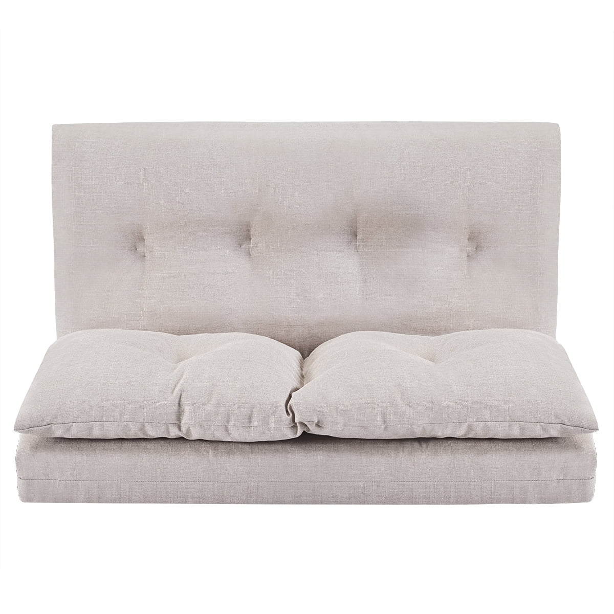 Foldable Double Chaise Lounge Floor Sofa Chair with Two Pillows H414