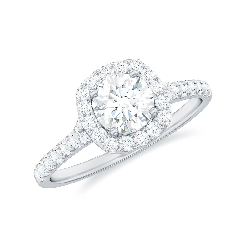 925 Sterling Silver Cubic Zirconia Engagement Ring, US 7.50 Y960812