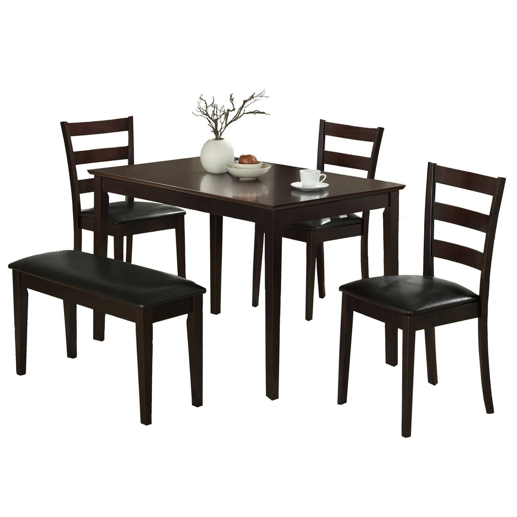 5 Piece Dining Set with Bench and 3 Side Chairs J907814
