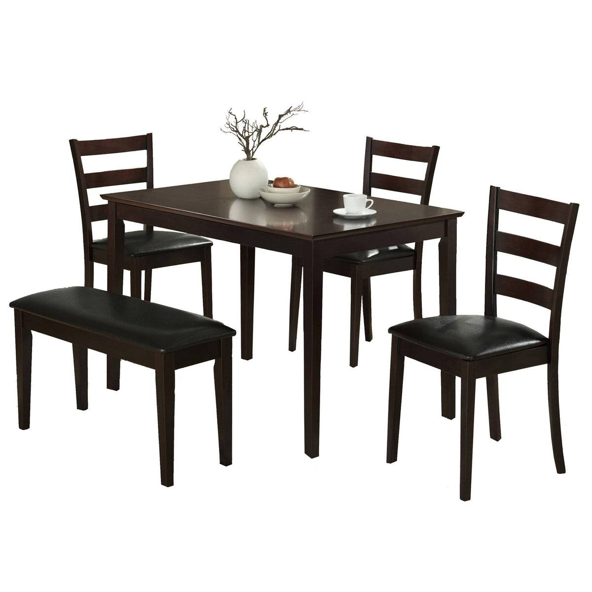 5 Piece Dining Set with Bench and 3 Side Chairs J907814