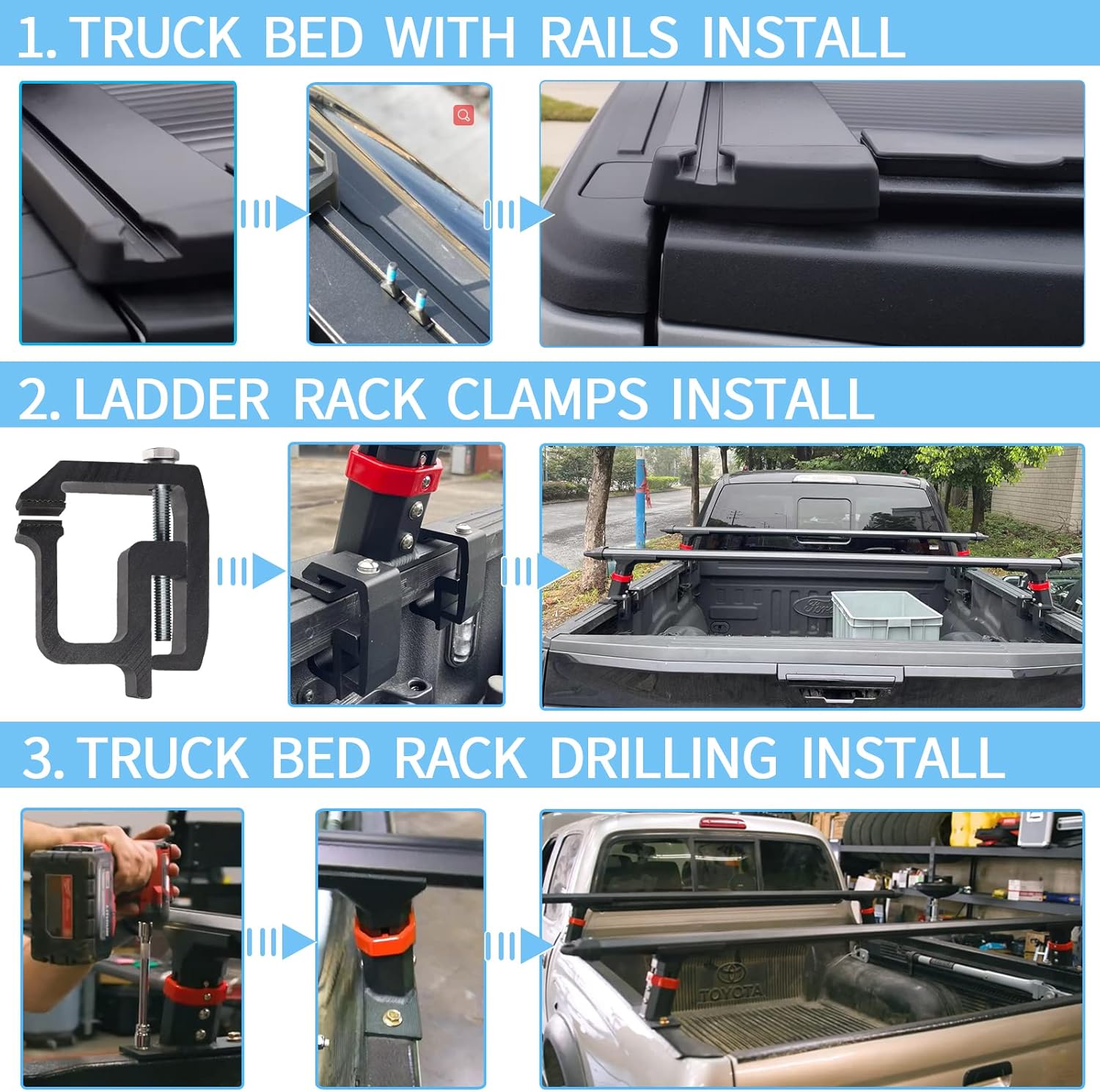 Truck Bed Racks Low Profile Adjustable Height Heavy Duty X651