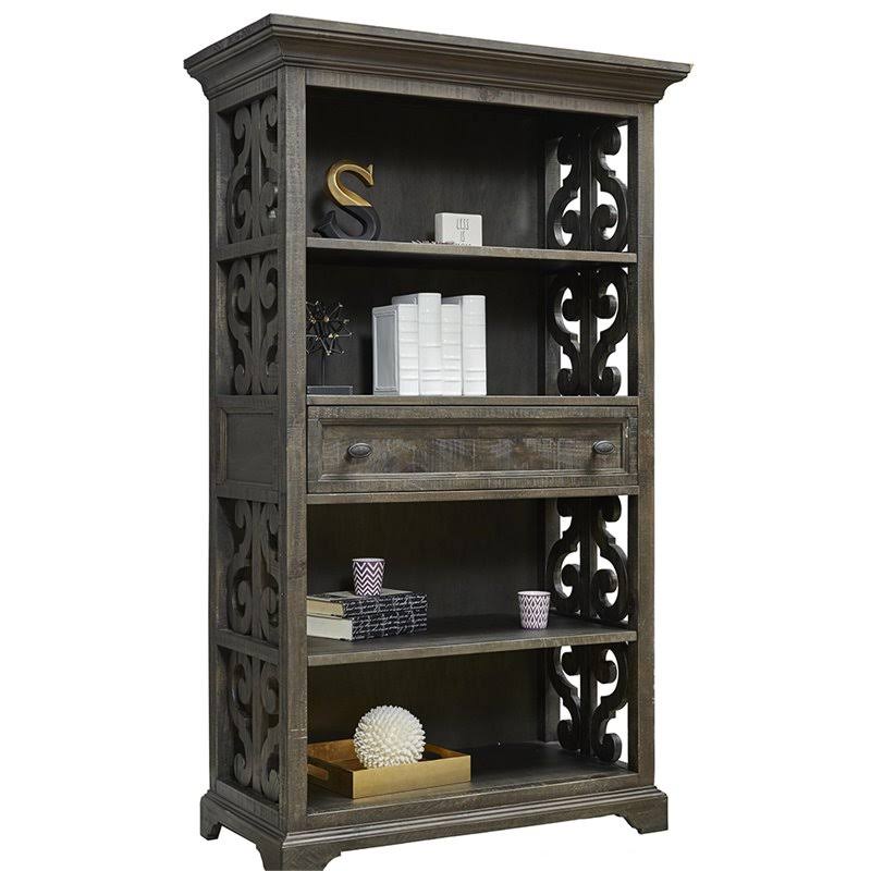4 Shelf Bookcase in Weathered Peppercorn M8771