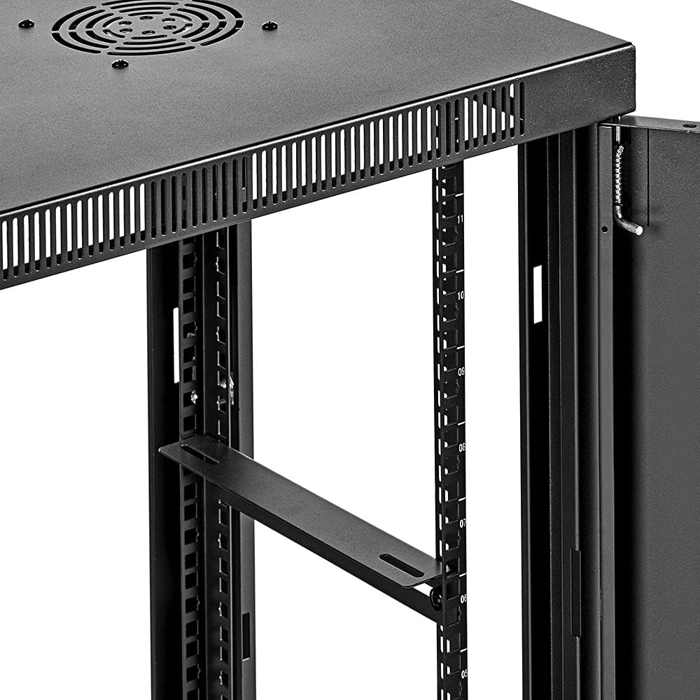9U Wall-Mount Network Cabinet Enclosure with Hinged Back and Glass Front Door Z654259