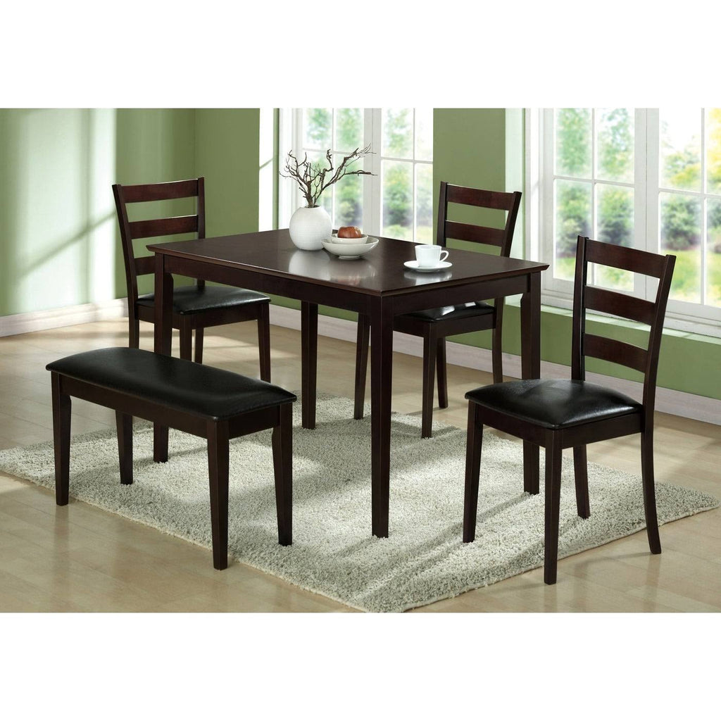 5 Piece Dining Set with Bench and 3 Side Chairs J907814