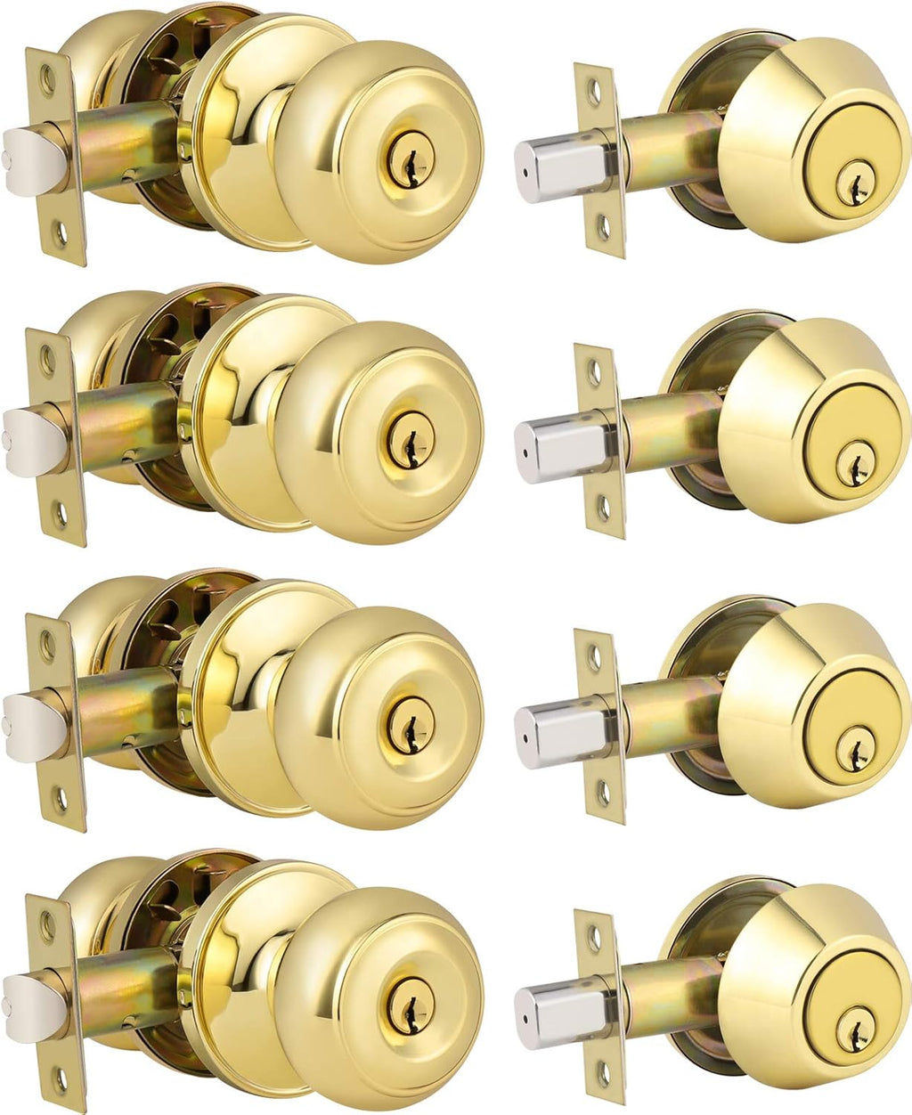 3 Pack Keyed Alike Oil Rubbed Bronze Door Knob and Deadbolt Set U21912