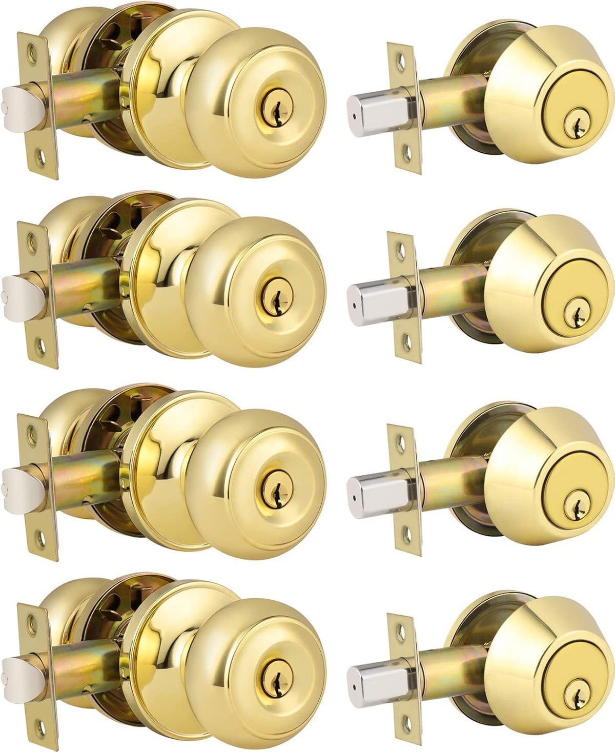 3 Pack Keyed Alike Oil Rubbed Bronze Door Knob and Deadbolt Set U21912
