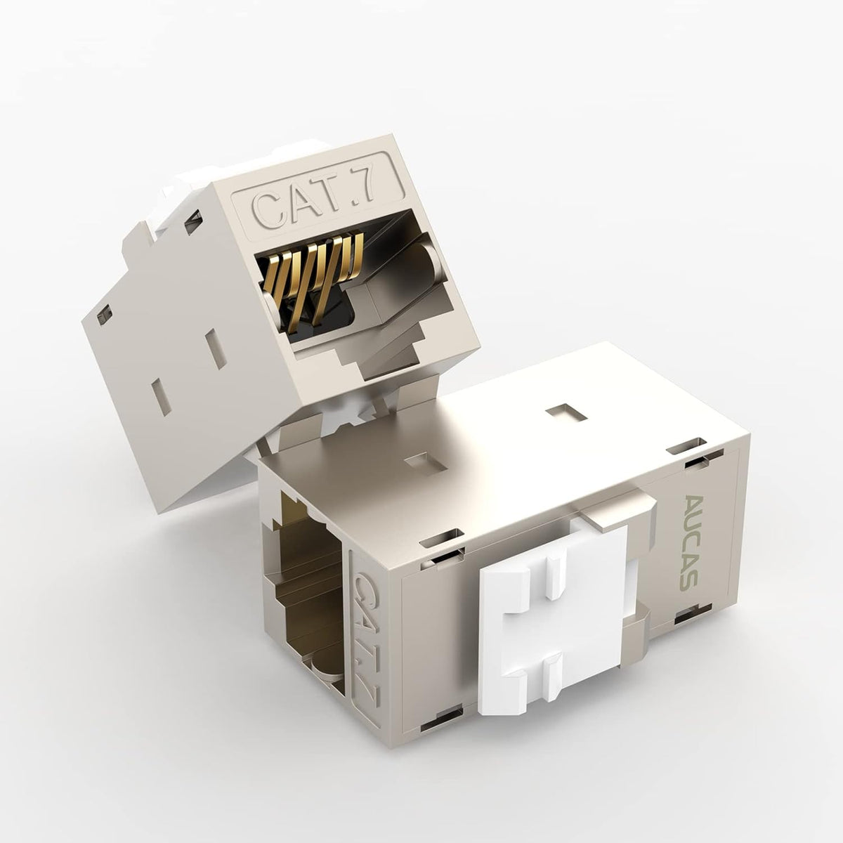 Cat7 Shielded RJ45 Inline Modular Coupler Keystone Jack Wall Plate（5 Pack） J75352