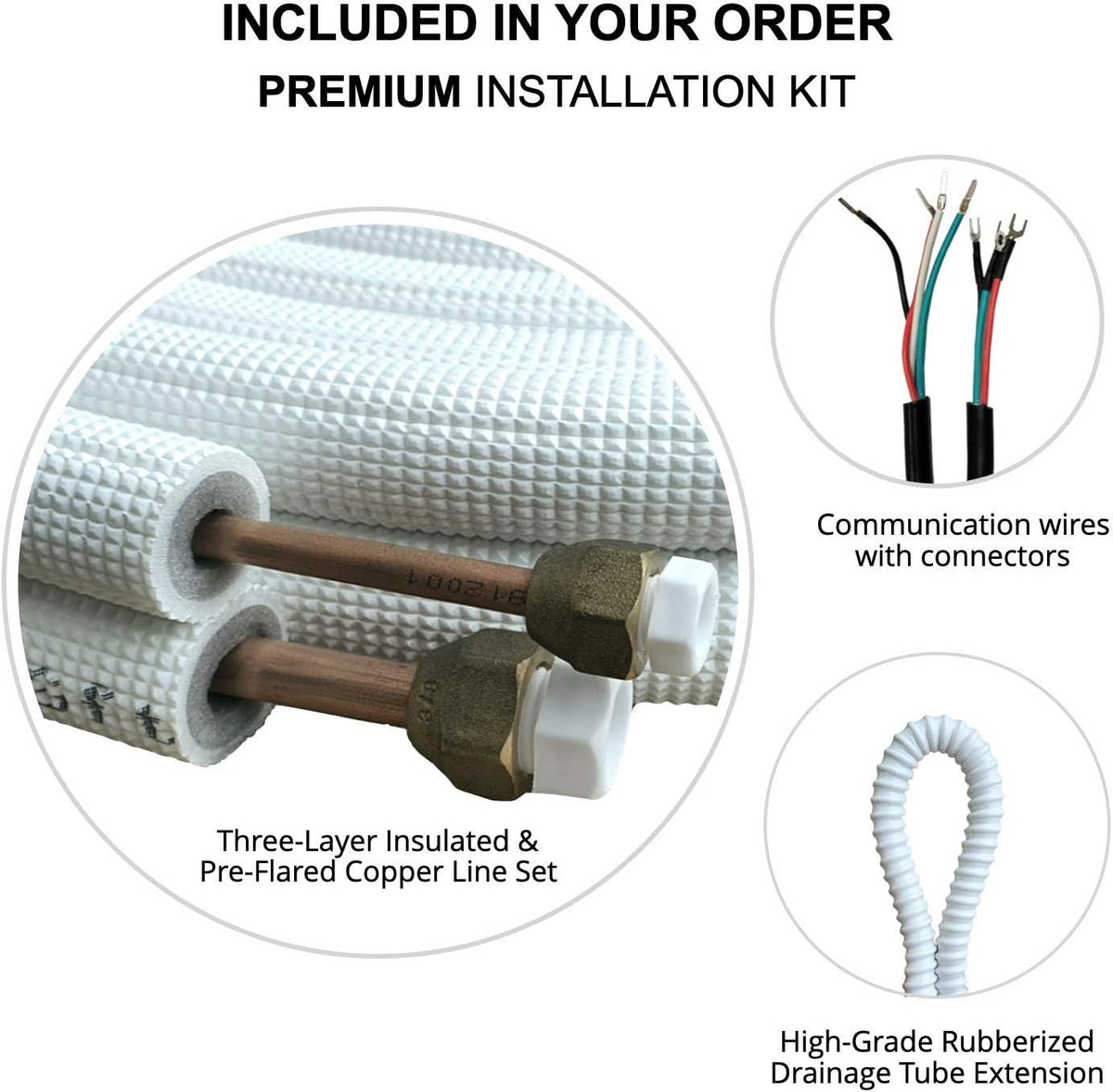 12,000 BTU Ductless Mini Split Air Conditioner Heat Pump with 16ft Installation Kit M289205