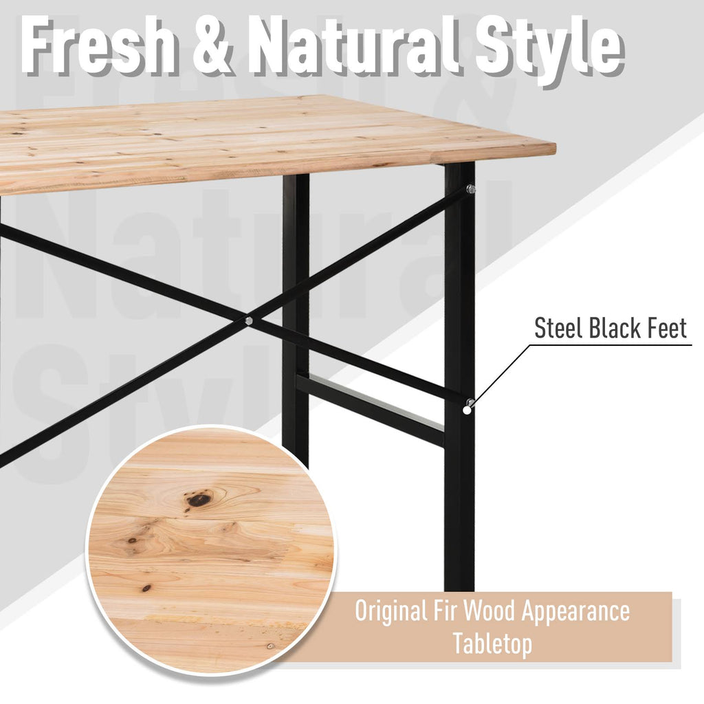 Fir Wood Work Table with X-Shape Bracket P236544