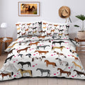 Red Heart Cartoon Farm Animals Duvet Cover Bed Set (Full) S1764