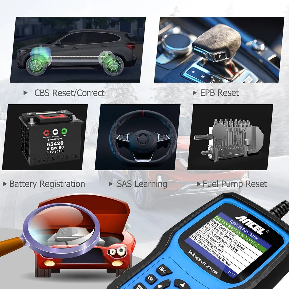 Full Systems Diagnostic Scan Tool with Oil Service Reset T147