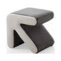 Grey+Beige Velvet Ottoman Footstool K317