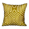 Goldenrod Velvet Geometric Throw Pillow V720