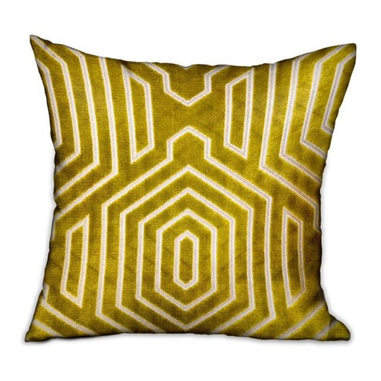 Goldenrod Velvet Geometric Throw Pillow V720