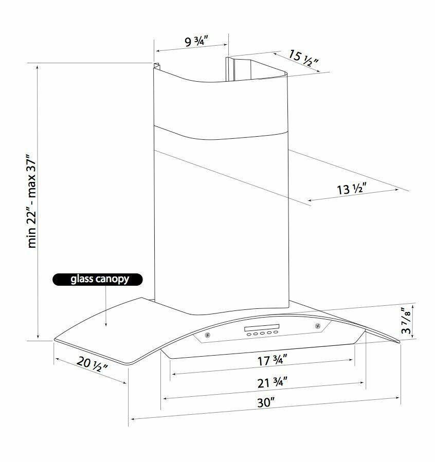 Wall-Mount Glass Range Hood T811256