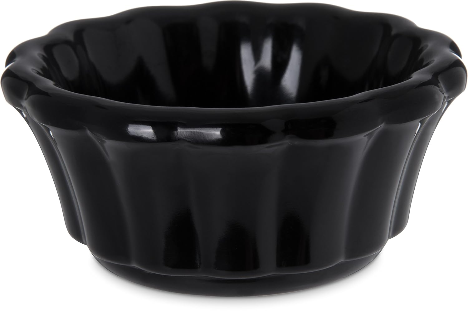 Black Melamine Scalloped Ramekin, 2 oz, Pack of 48 Y23426