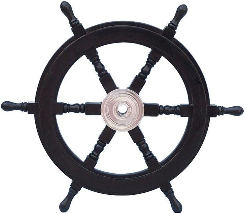 Decorative Wood and Brass Ship Wheel 24 Pack of 2 U514495