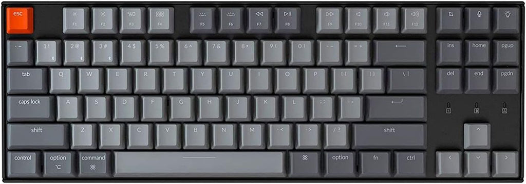 Keychron K8 Tenkeyless Wireless Mechanical Keyboard, RGB Backlight, Bluetooth, Type-C Wired, Gateron G Pro Blue Switch W207