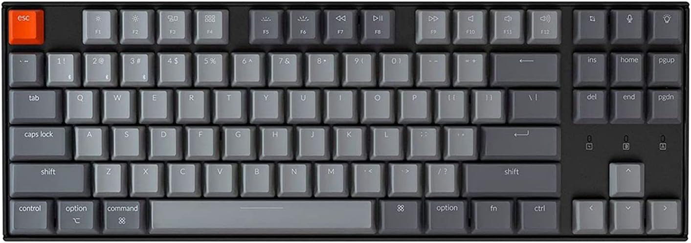 Keychron K8 Tenkeyless Wireless Mechanical Keyboard, RGB Backlight, Bluetooth, Type-C Wired, Gateron G Pro Blue Switch W207