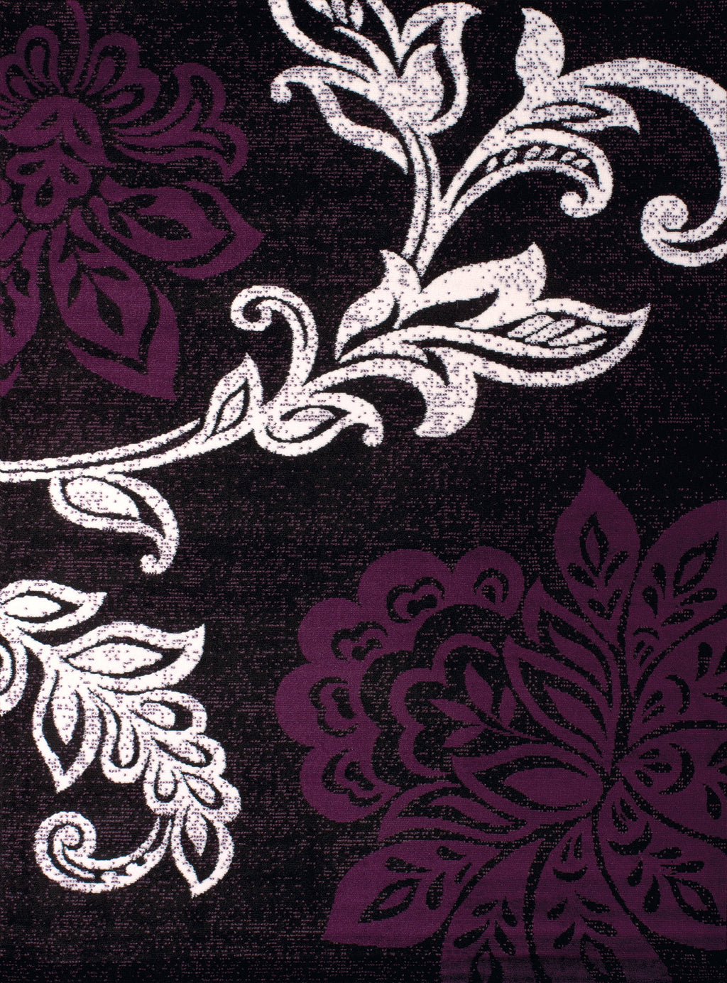 Plum Floral Runner Rug D34660