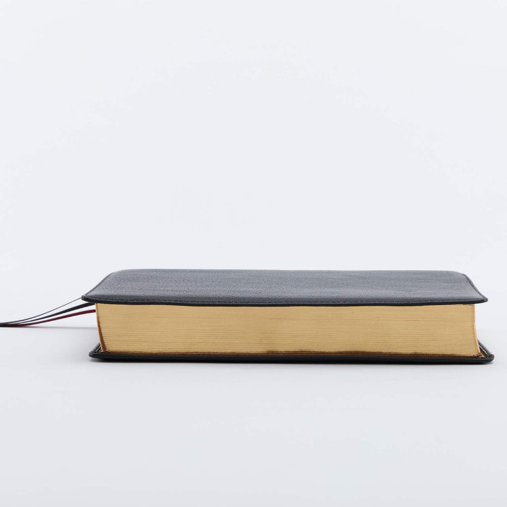 Black Premium Goatskin Leather Reference Bible J29089