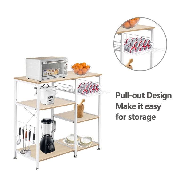 White Oak 3-Tier Metal Baker's Rack P2728