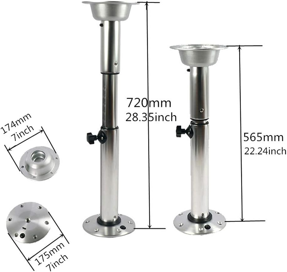 Adjustable Table Pedestal Stand 22-28 Inch Aluminum Finish Removable Q2899