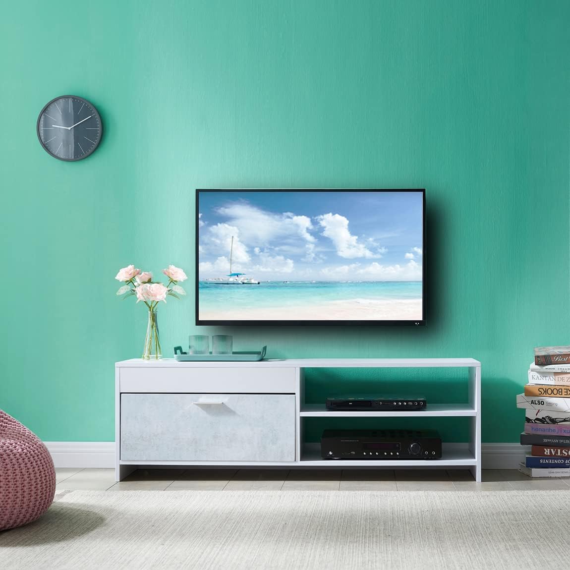 Black TV Cabinet with Storage Drawers D586