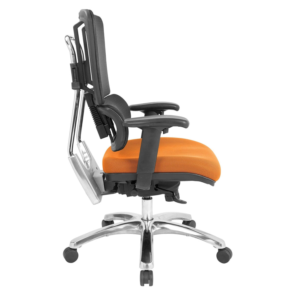 Olive Black Mesh Back Fabric Seat Chrome Base Chair O538061