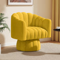 Beige Velvet Swivel Barrel Accent Sofa Chair B8102