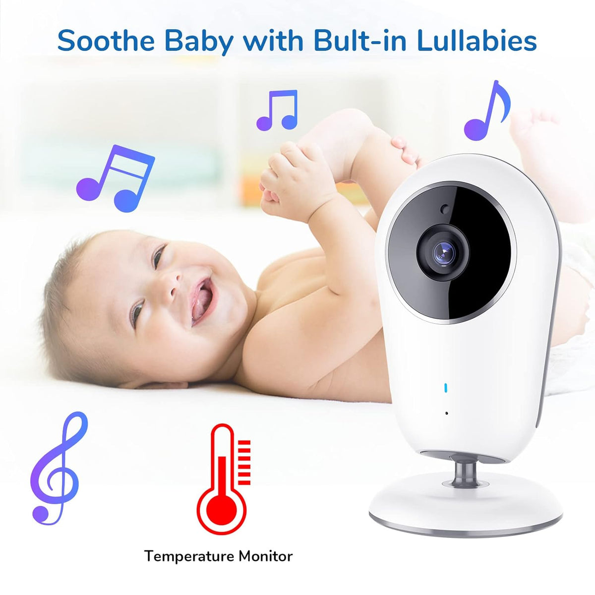 Baby Monitor with Camera and Audio, No WiFi, 2-Way Talk-Back, Infrared Night Vision R113921