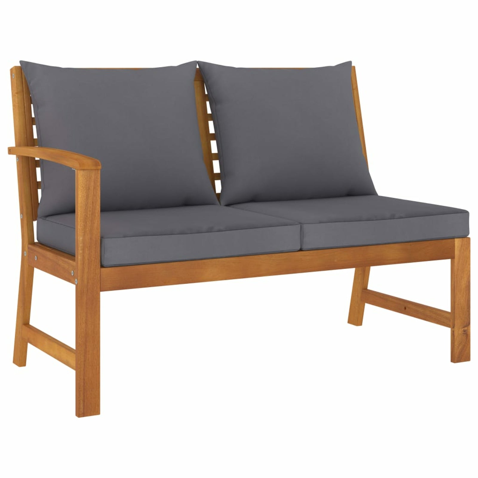 6 Piece Patio Lounge Set with Cushions Acacia Wood Outdoor Sectional Set I7897