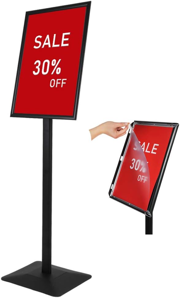 Black Pack of 2 Adjustable Aluminum Sign Stand X75474