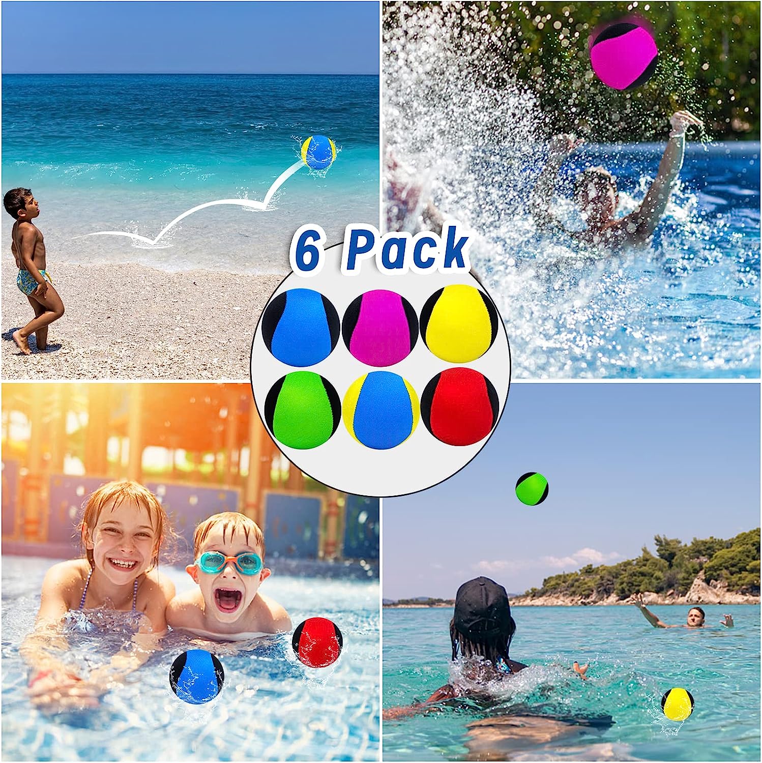 6 Pack Floating Water Bouncing Balls F51744