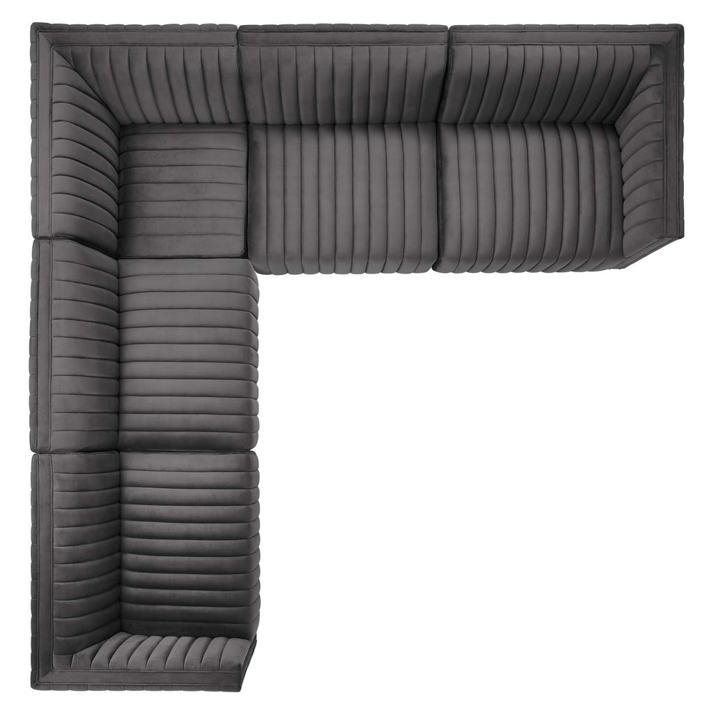 5-Piece Velvet Sectional P2882