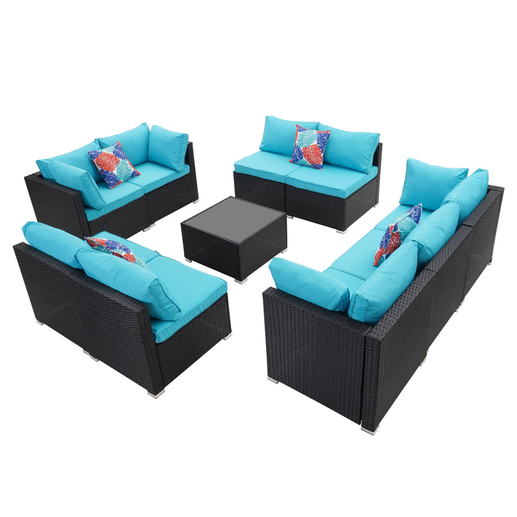 Antique White Rattan Sofa Sectional Set M386
