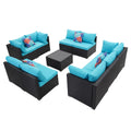 Antique White Rattan Sofa Sectional Set M386