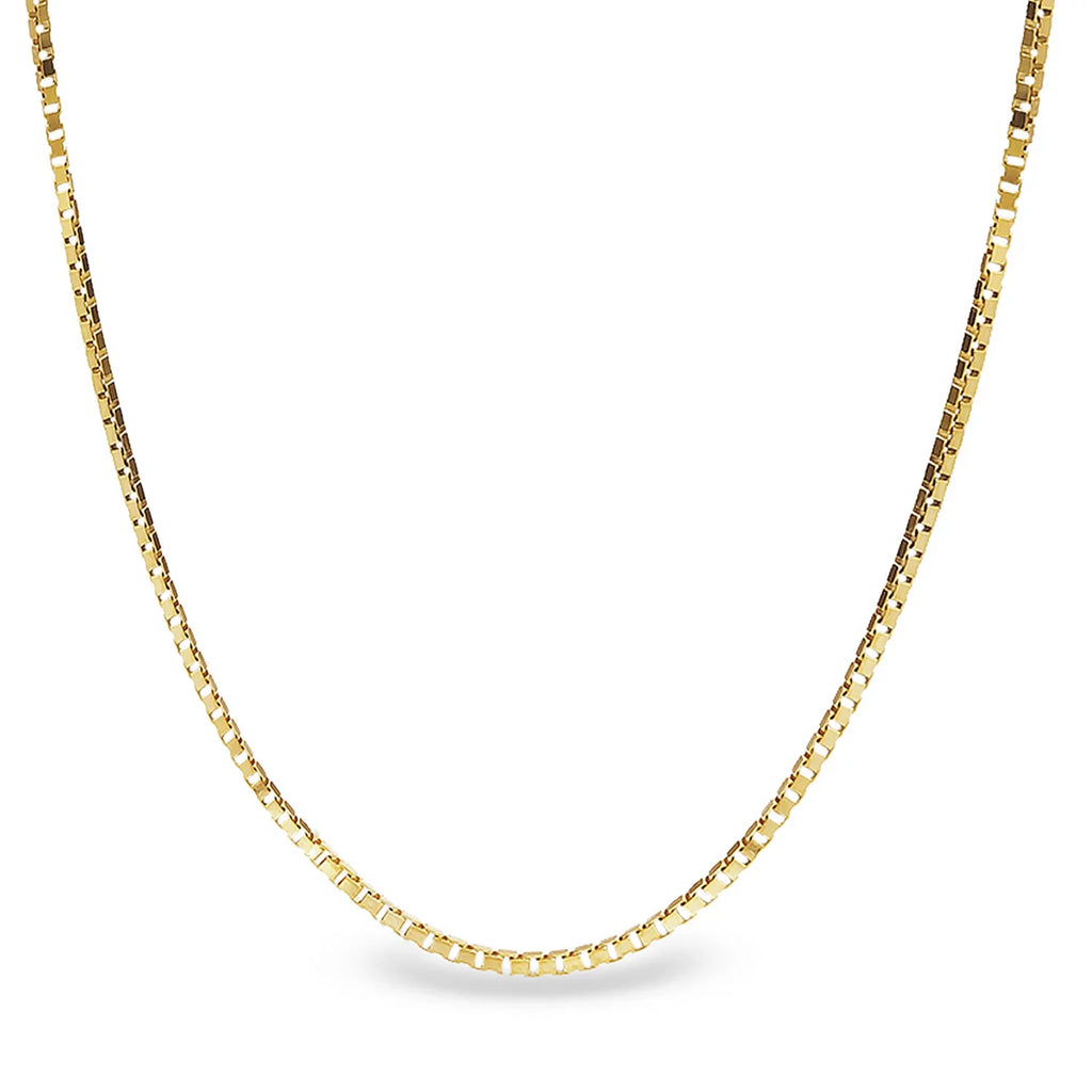 18" Yellow Gold Box Chain with Lobster Clasp E767312