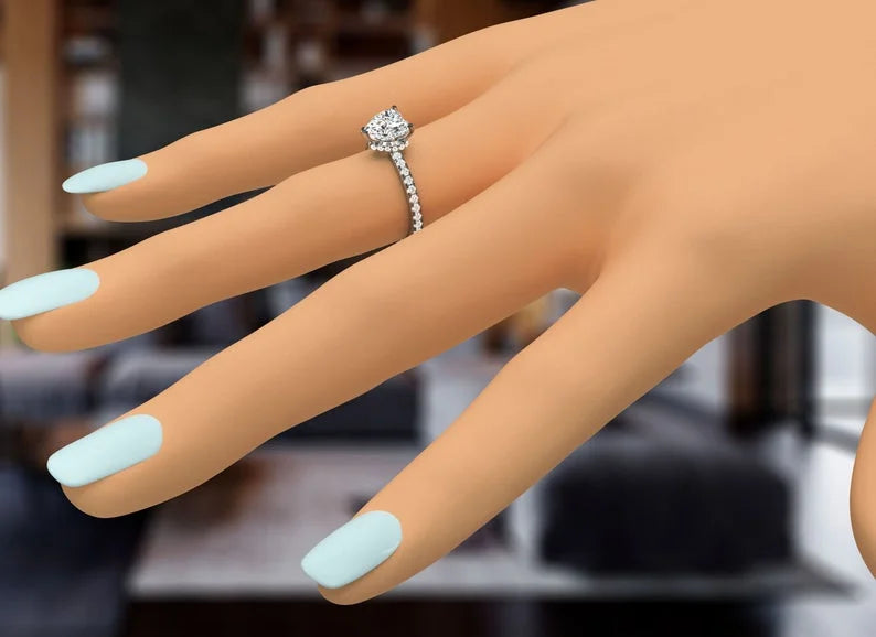Heart Shaped Diamond Bridal Rings Solid 950 Platinum C67043