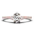 Oval Cut Diamond Moissanite Engagement Ring in 10k Solid Rose Gold T82766