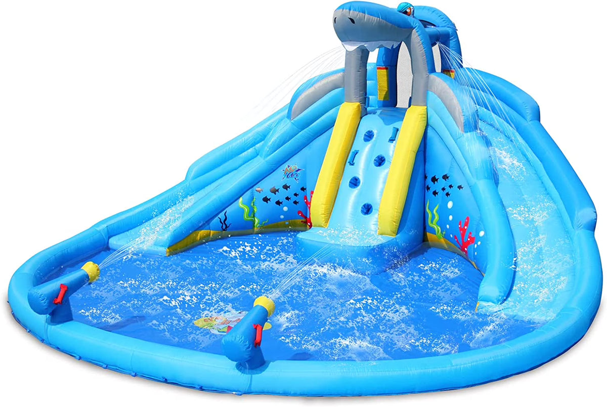 Inflatable Water Slide Double Waterslides Shark Theme Water Park V726660